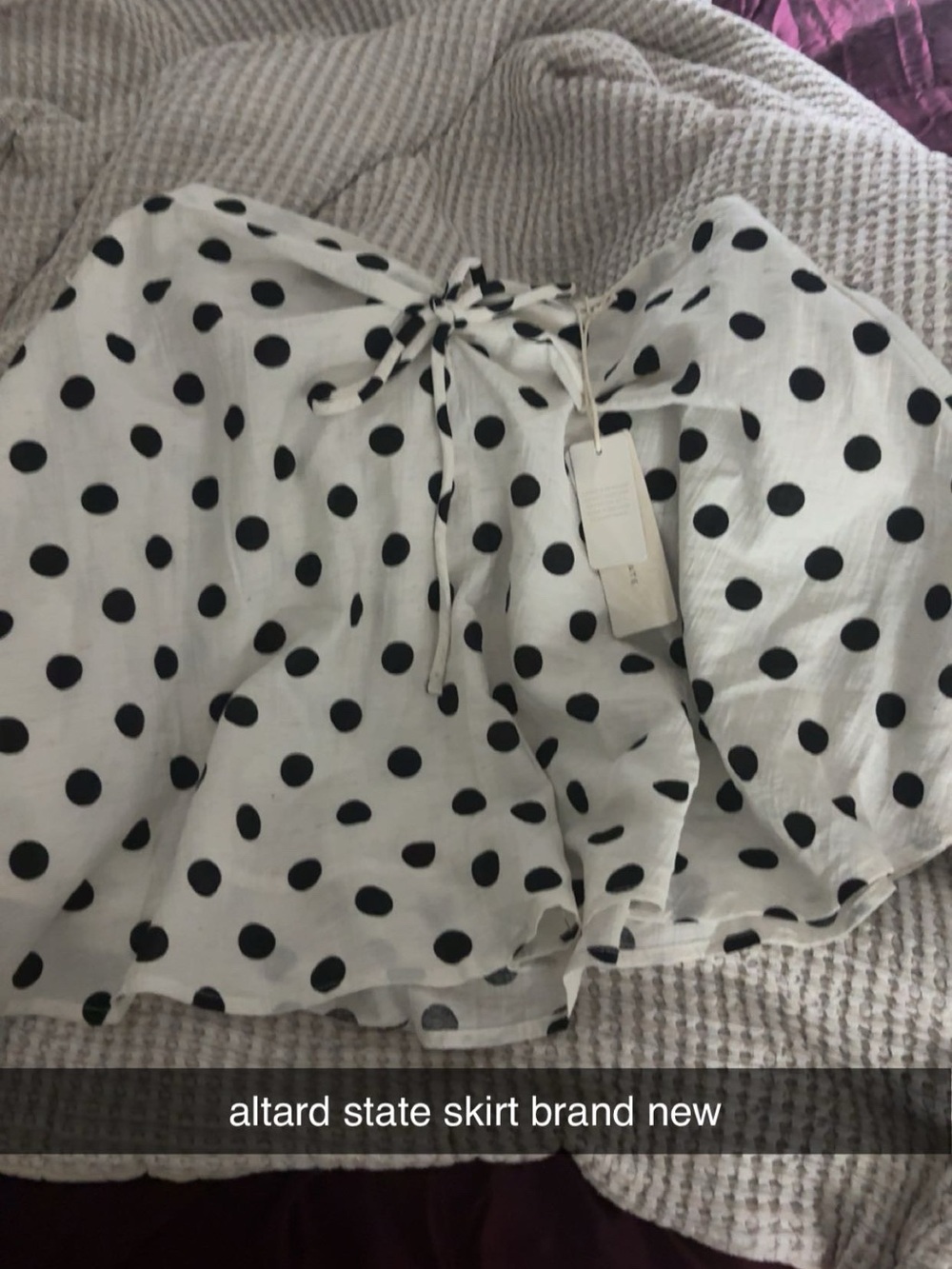 Altar'd State White and Black Polka Dot Skater Skirt